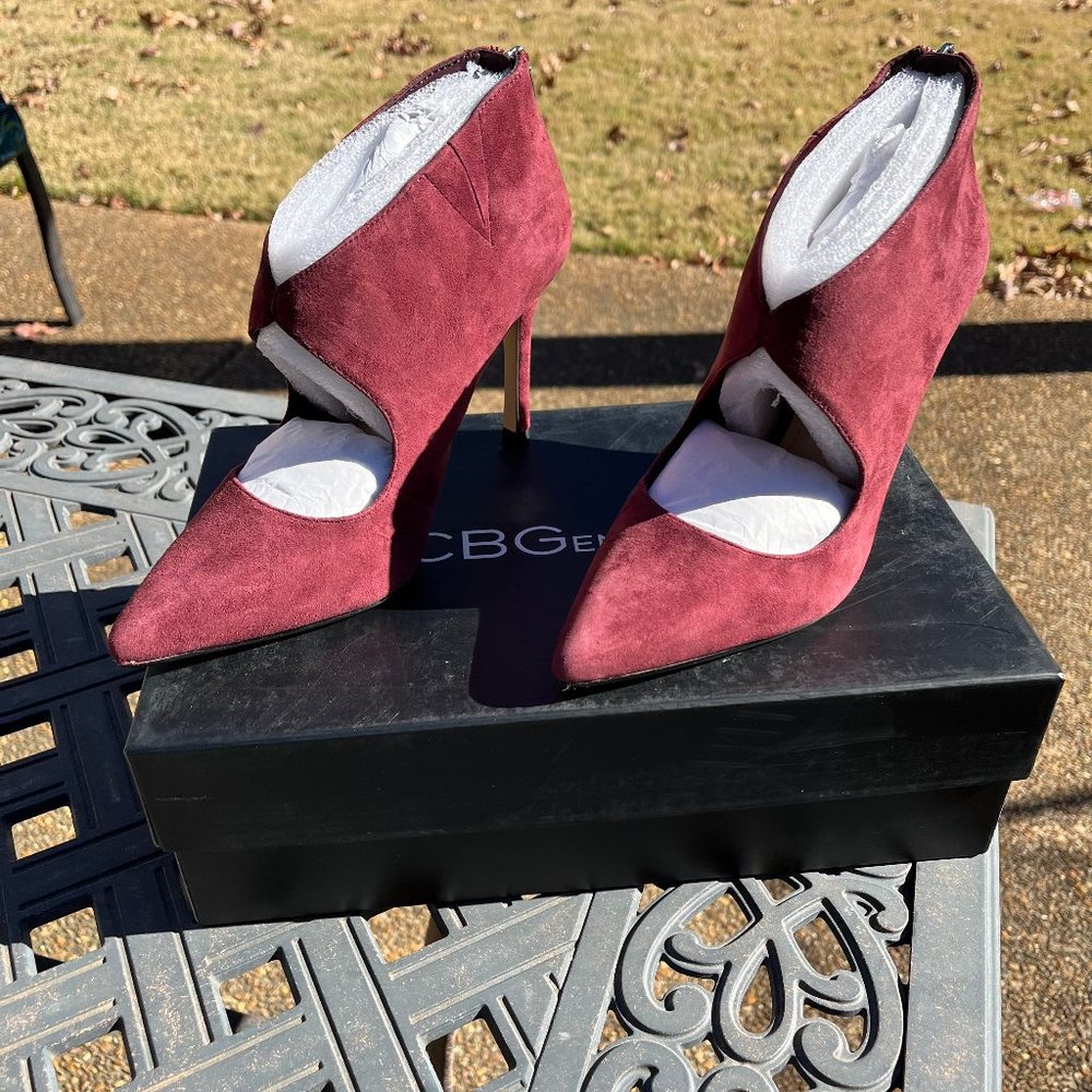 BCBG Generation Booties Heels Pailie-X Burgundy Size 6.5 M